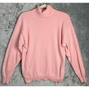 Kitson Sweater Womens Large Soft Pink 100% Cashmere Turtleneck Made in England